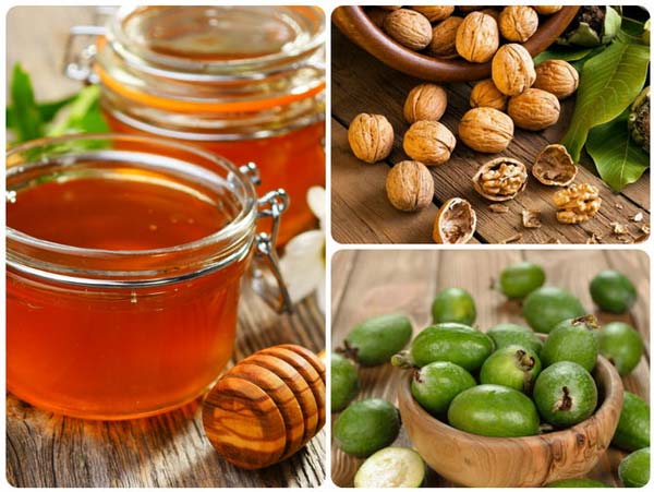 Garšīgs feijoa ievārījums ar medu un valriekstiem Garšīgs feijoa ievārījums ar medu un valriekstiem